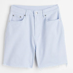 Women Blue Solid Twill Shorts