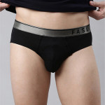 Men Black Solid Cotton Basic Briefs