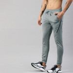 Men Grey Solid Regular Fit Training Joggers