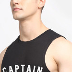 Men Black Printed Innerwear Vests